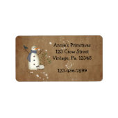 Land Primitief Snowman Label (Voorkant)