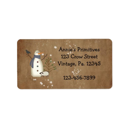 Land Primitief Snowman Label (Voorkant)
