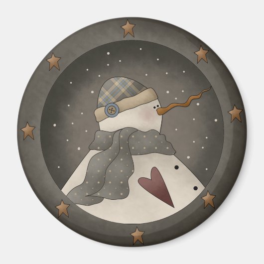 Land Primitief Snowman Magneet (Voorkant)