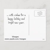 Land Primitief Snowman met Blauwe Vogel Feestdagenkaart (Achterkant)