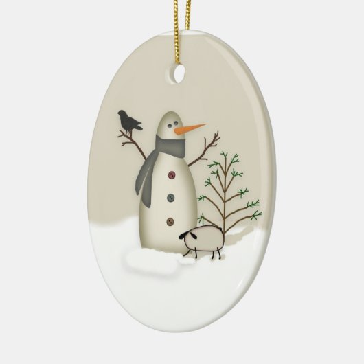 Land Primitief Snowman Ornament (Links)