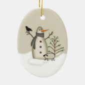 Land Primitief Snowman Ornament (Achterkant)
