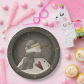 Land Primitief Snowman Papieren Bordje (Feest)