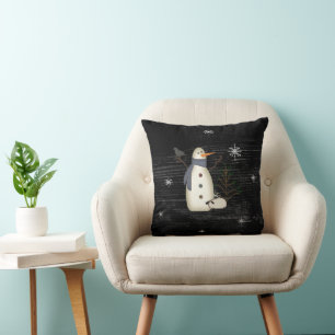 Land Primitief Snowman Pillow Kussen