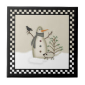 Land Primitief Snowman Tile Tegeltje (Voorkant)