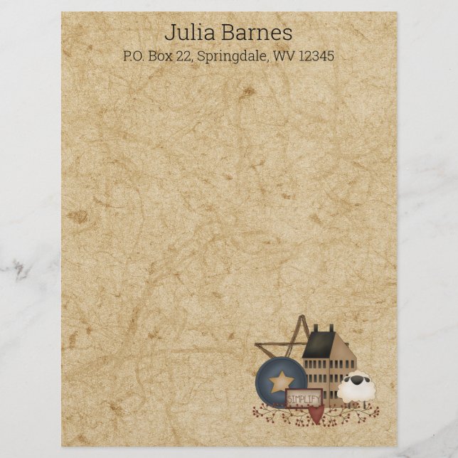 Land Primitieve mosterdgele zalkdoos en decor Briefhoofd (Voorkant)