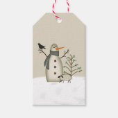 Land Primitieve Snowman Gift Labels Cadeaulabel (Voorkant)