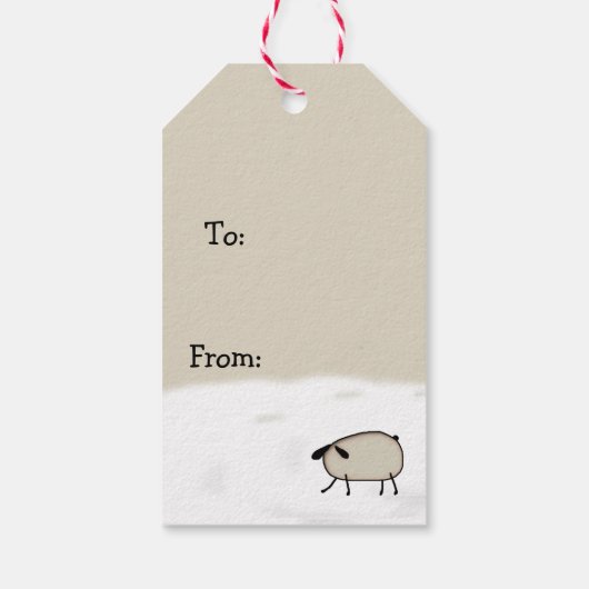 Land Primitieve Snowman Gift Labels Cadeaulabel (Achterkant)