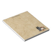 Land Primitive Folk Art Blue Saltbox Home Notitieblok (Schuin)