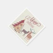 Land Pset Merry Kerstdeer, Trees Napkins Servet (Hoek)