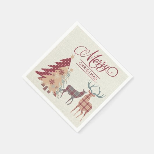 Land Pset Merry Kerstdeer, Trees Napkins Servet (Hoek)