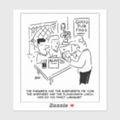 Land Pub Lunch Cartoon. Sticker (Vel)