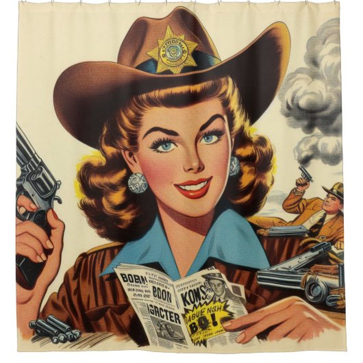  land pulp meisje douchegordijn (Voorkant)