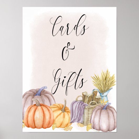 Land Pumpkin Blush Herfst Kaarten en Gifts Poster (Voorkant)