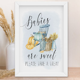 Land Pumpkin Herfst Baby shower Favors Sign. Poster