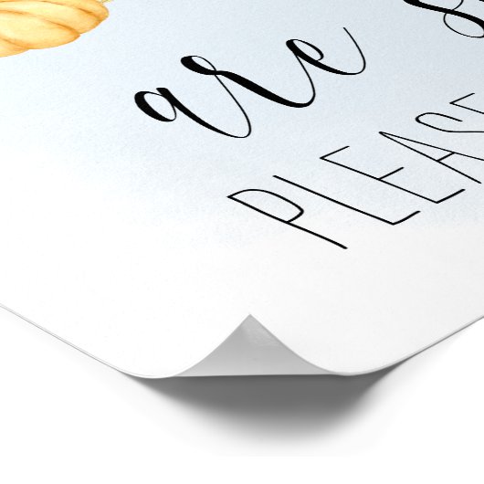 Land Pumpkin Herfst Baby shower Favors Sign. Poster (Hoek)