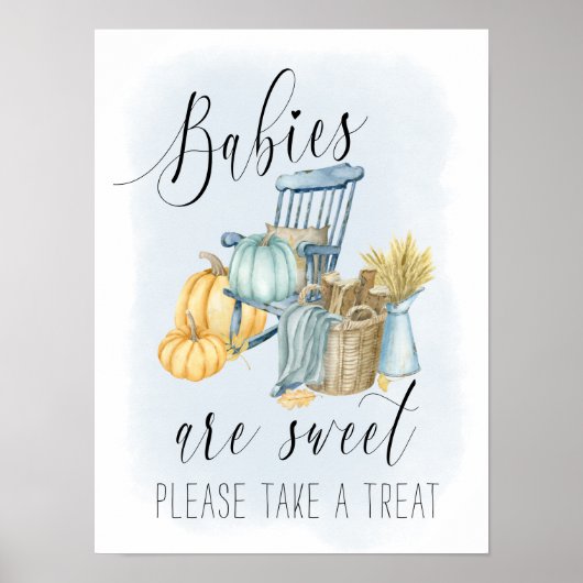 Land Pumpkin Herfst Baby shower Favors Sign. Poster (Voorkant)