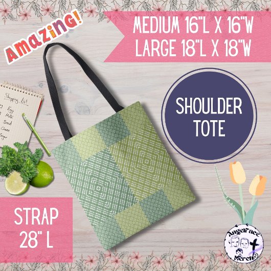 Land Quilt Groen Tote Bag