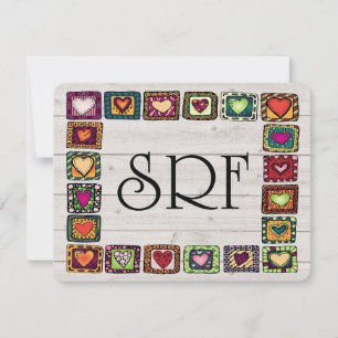 Land Quilt Squares Invitation / Blank Kaart