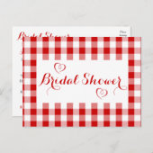 Land Red Gingham Pset Rustic Vrijgezellenfeest Uitnodiging Briefkaart (Voorkant / Achterkant)