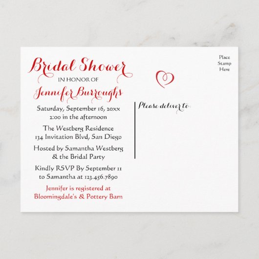 Land Red Gingham Pset Rustic Vrijgezellenfeest Uitnodiging Briefkaart (Achterkant)