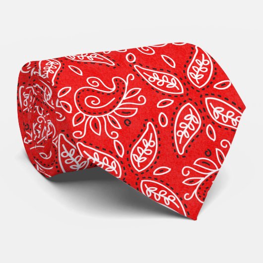 Land Red Paisley-stropdas Stropdas (Opgerold)