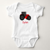 Land Red Tractor met uw Baby Romper (Voorkant)