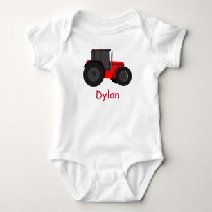 Land Red Tractor met uw Baby Romper