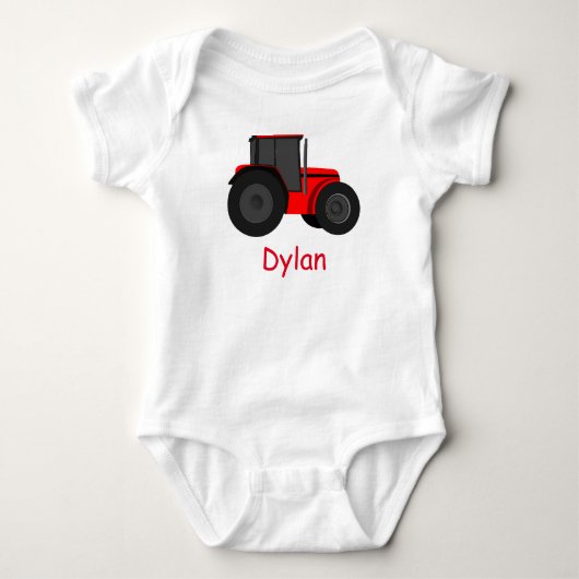 Land Red Tractor met uw Baby Romper (Voorkant)