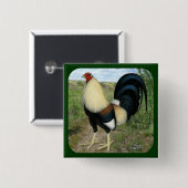 Land Road Gamecocock Vierkante Button 5,1 Cm (Voorkant /achterkant)