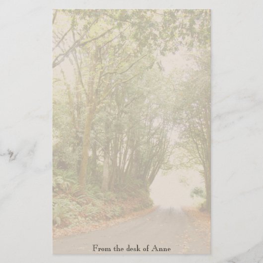 Land Road met Trees Personalized Stationery Briefpapier (Voorkant)