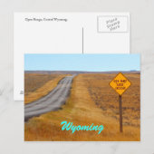 Land Road Open Range Wyoming Briefkaart (Voorkant / Achterkant)