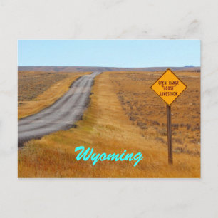 Land Road Open Range Wyoming Briefkaart