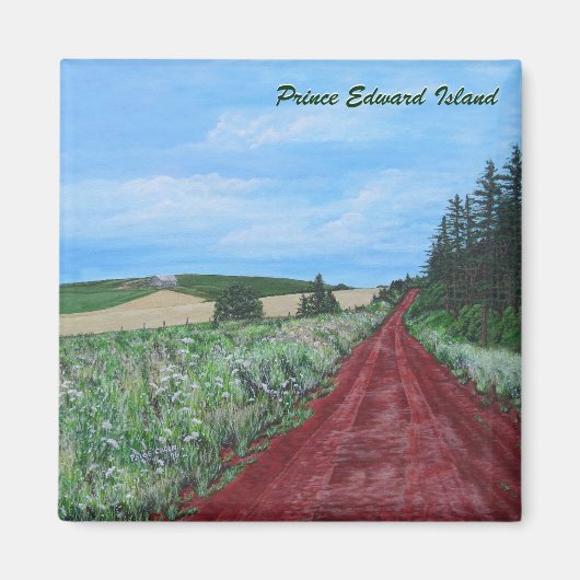 Land Road Square Magnet (Voorkant)