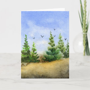 Land Road Wenskaart "Crows in the Pines" Kaart