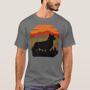 land robuust Retro Sky & Forest Corgi do T-shirt