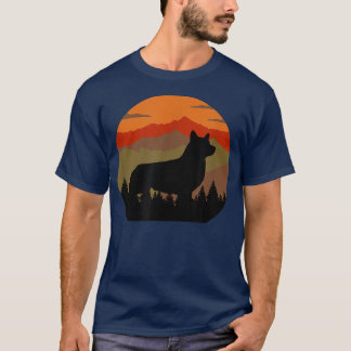  land robuust Retro Sky & Forest Corgi do T-shirt