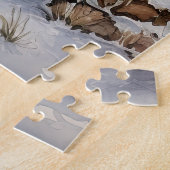 Land Rode Schuur in de winter Legpuzzel (Zijkant)
