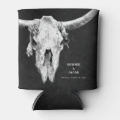 Land Rodeo Western Zwart-wit Bull Skull Blikjeskoeler (Voorkant)