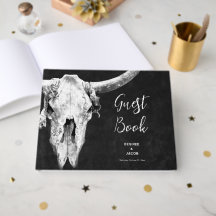 Land Rodeo Western Zwart-wit Bull Skull