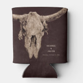 Land Rodeo Westerne bruine stier schedel Blikjeskoeler (Achterkant)