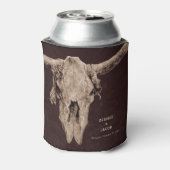 Land Rodeo Westerne bruine stier schedel Blikjeskoeler (Blikje Achterkant)