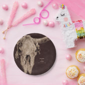 Land Rodeo Westerne bruine stier schedel Papieren Bordje (Feest)