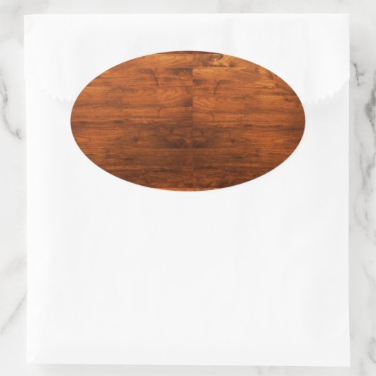 Land roesthout, getextureerd ovale sticker (Tas)