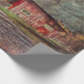  land Roestland oude rode textuur Barn Cadeaupapier (Hoek)