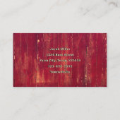  land Roestland oude rode textuur Barn Visitekaartje (Achterkant)