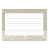 Land Romance Burlap and Lace Recept Kaarten (Achterkant)