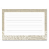 Land Romance Burlap and Lace Recept Kaarten (Achterkant)