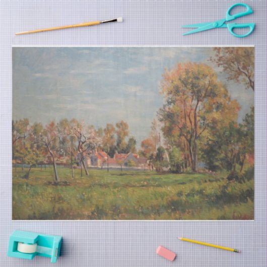 Land rond Lagny, Frankrijk (landschap) Tissuepapier (Craft)