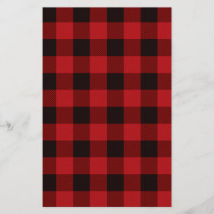 Land rood en zwart kariert briefpapier